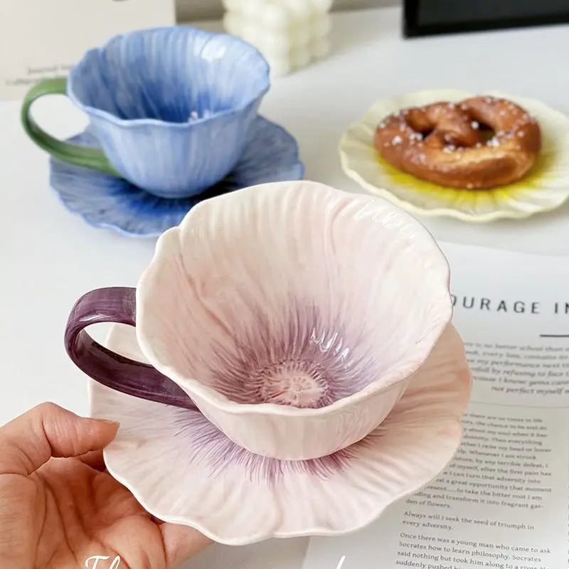 Blossom Ceramic Mug & Saucer