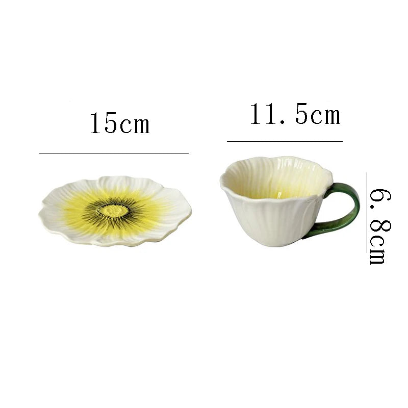 Blossom Ceramic Mug & Saucer