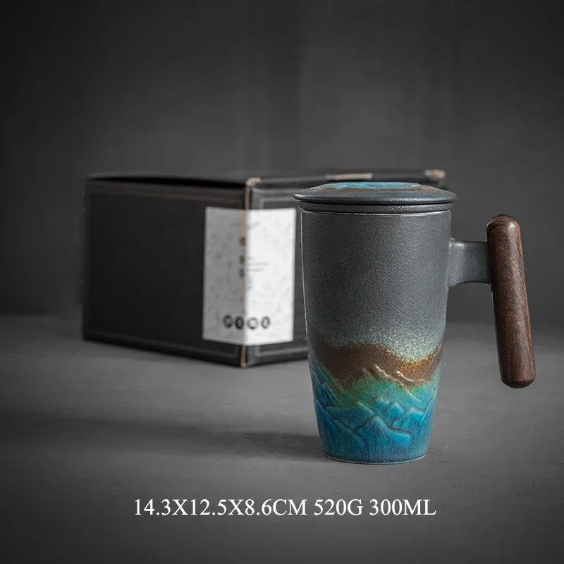 Retro Mug with Wooden Handle