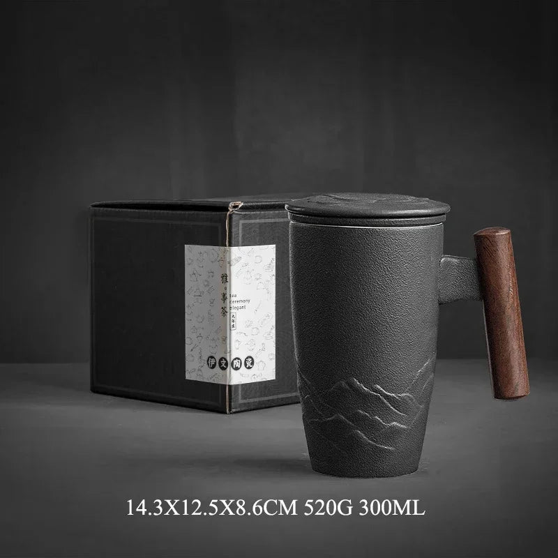 Retro Mug with Wooden Handle