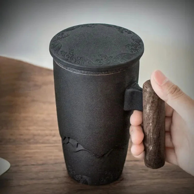 Retro Mug with Wooden Handle