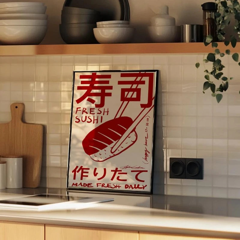 Japandi Sushi Print