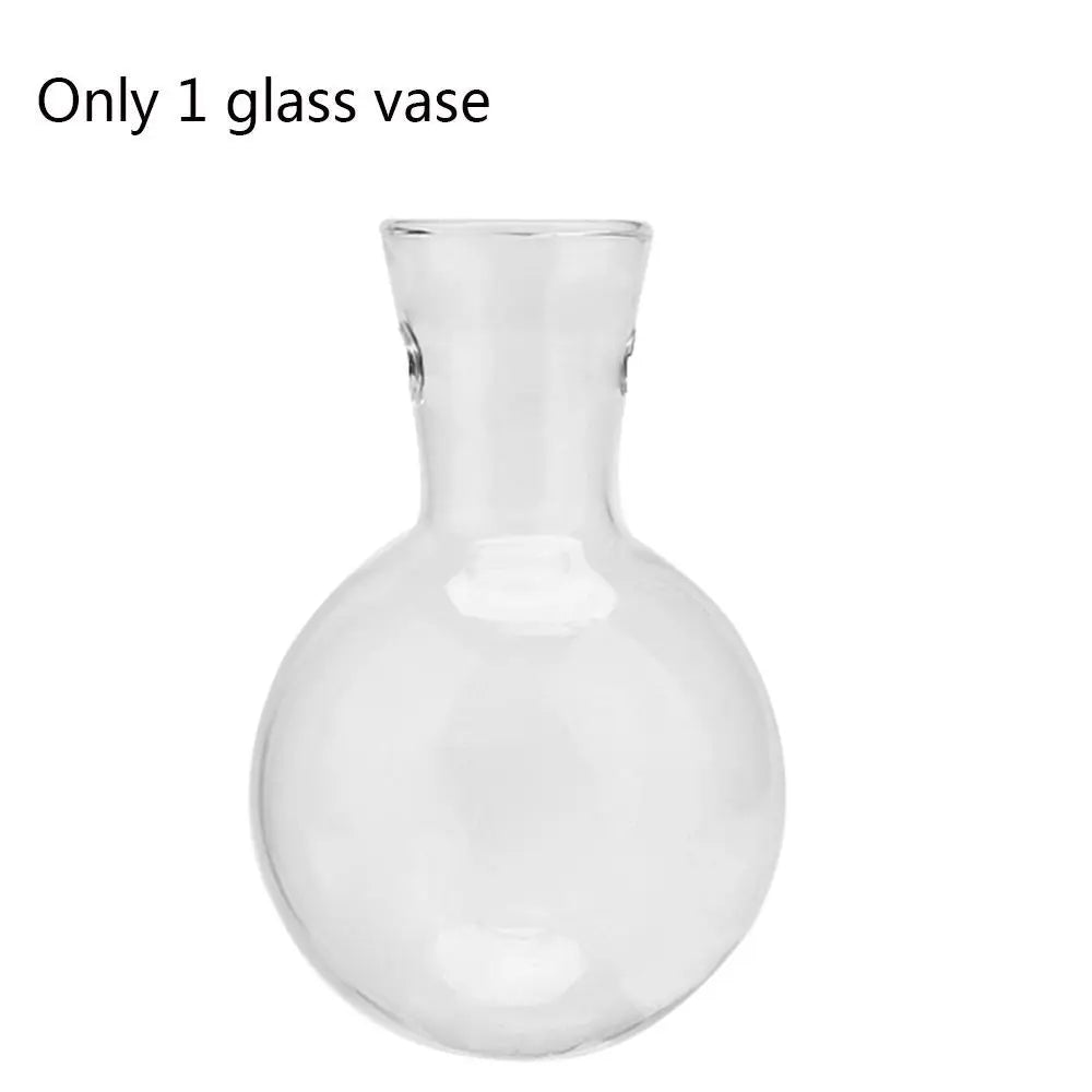 Glass Terrarium Vase with Wood Tray