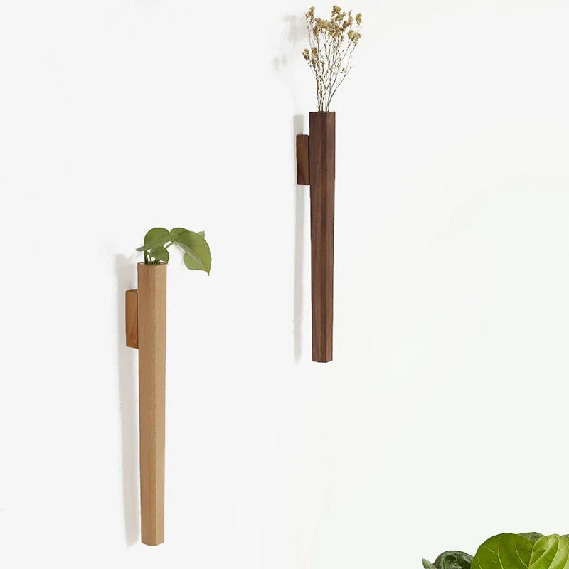 Walnut Hanging Wall Vase