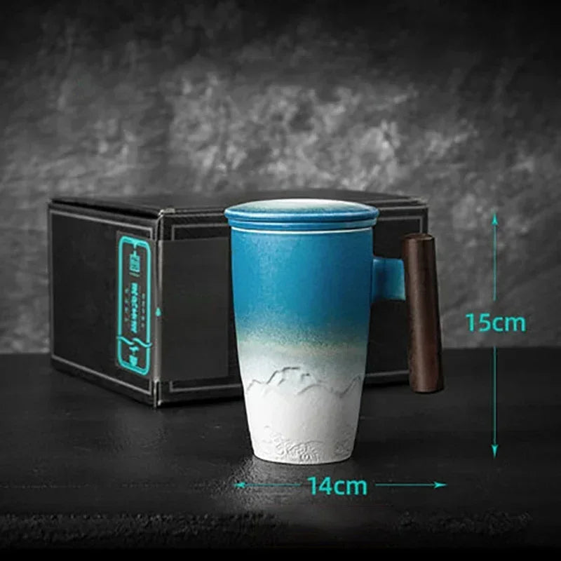 Retro Mug with Wooden Handle