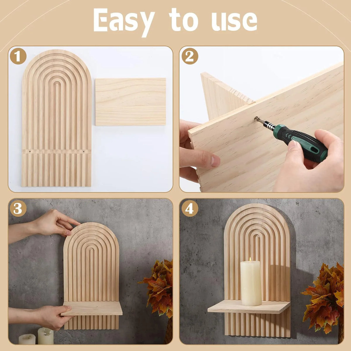 Floating Wood Wall Shelf