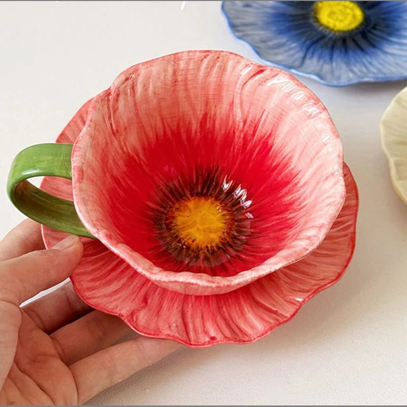 Blossom Ceramic Mug & Saucer