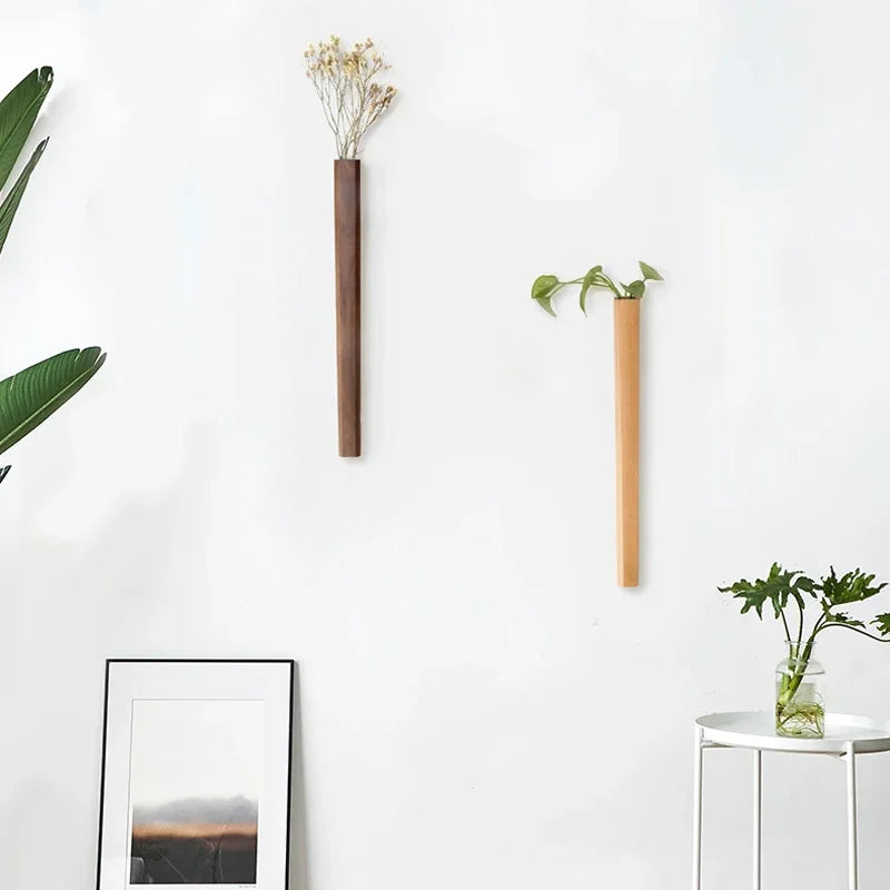 Walnut Hanging Wall Vase