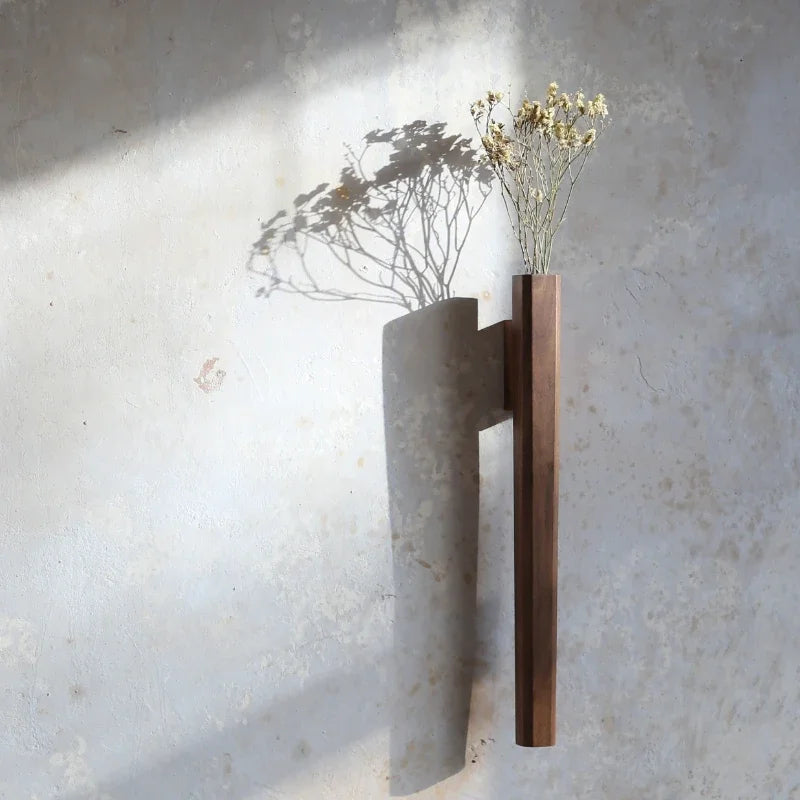 Walnut Hanging Wall Vase