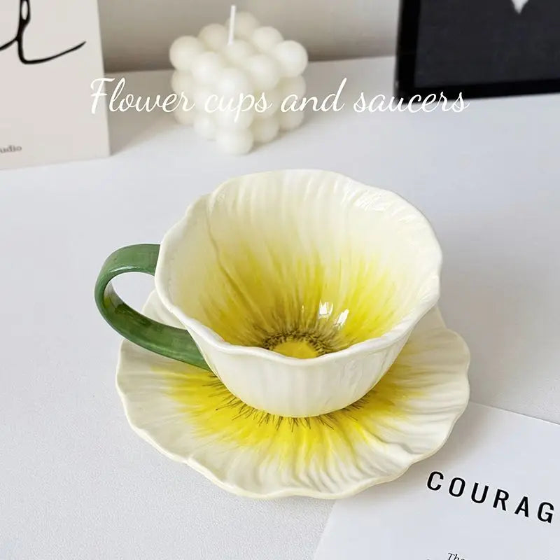 Blossom Ceramic Mug & Saucer
