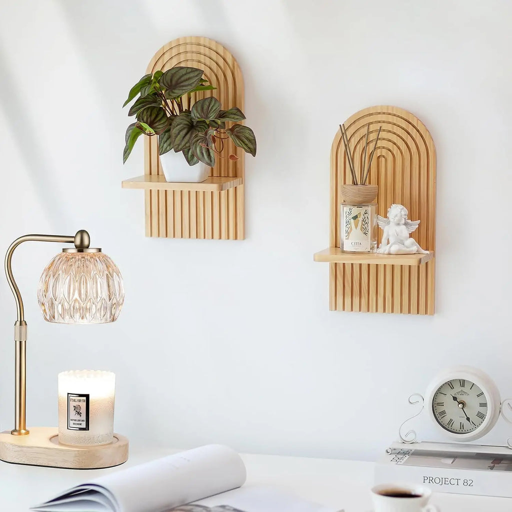 Floating Wood Wall Shelf