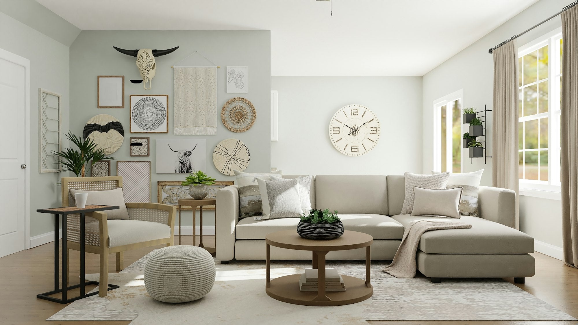 Neutral japandi living room